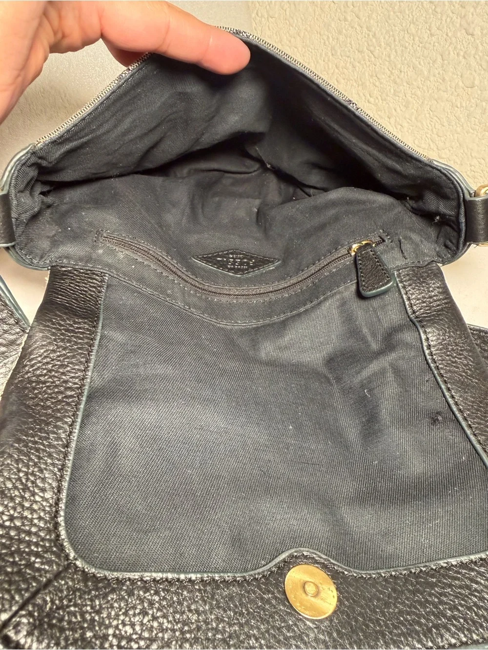 Fossil Taupe Patterned Crossbody with Black Trim